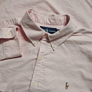 Polo Ralph Lauren Oxford Shirt Men’s Large Classic Fit Button Up Flesh Pony